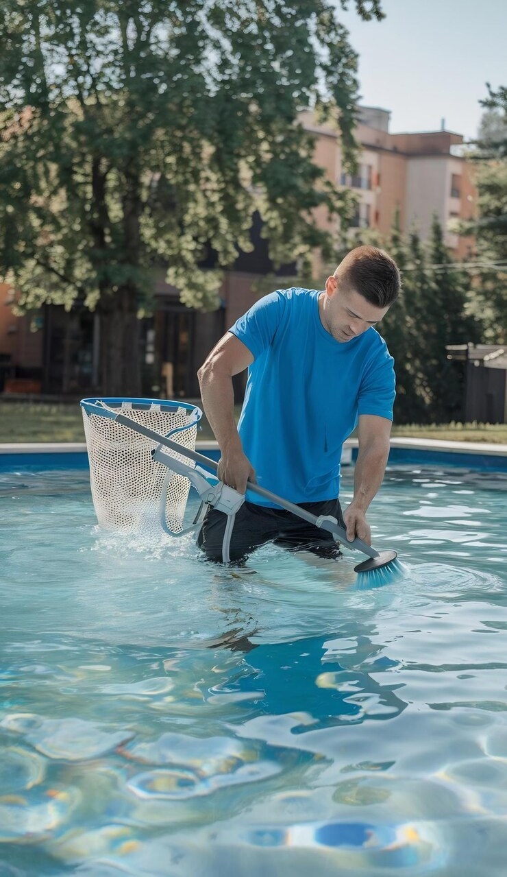 cleaner swimming pool man