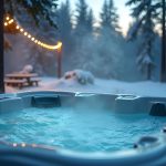 Hot Tub Bliss: A Winter Getaway in a Snowy Mountain Landscape
