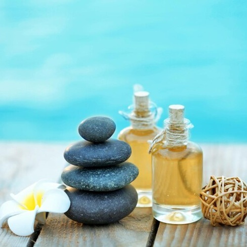 beautiful spa composition with stones outdoors_392895 659172